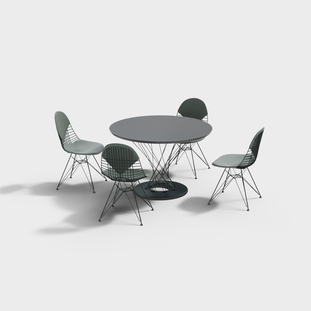 現代戶外綠色桌椅