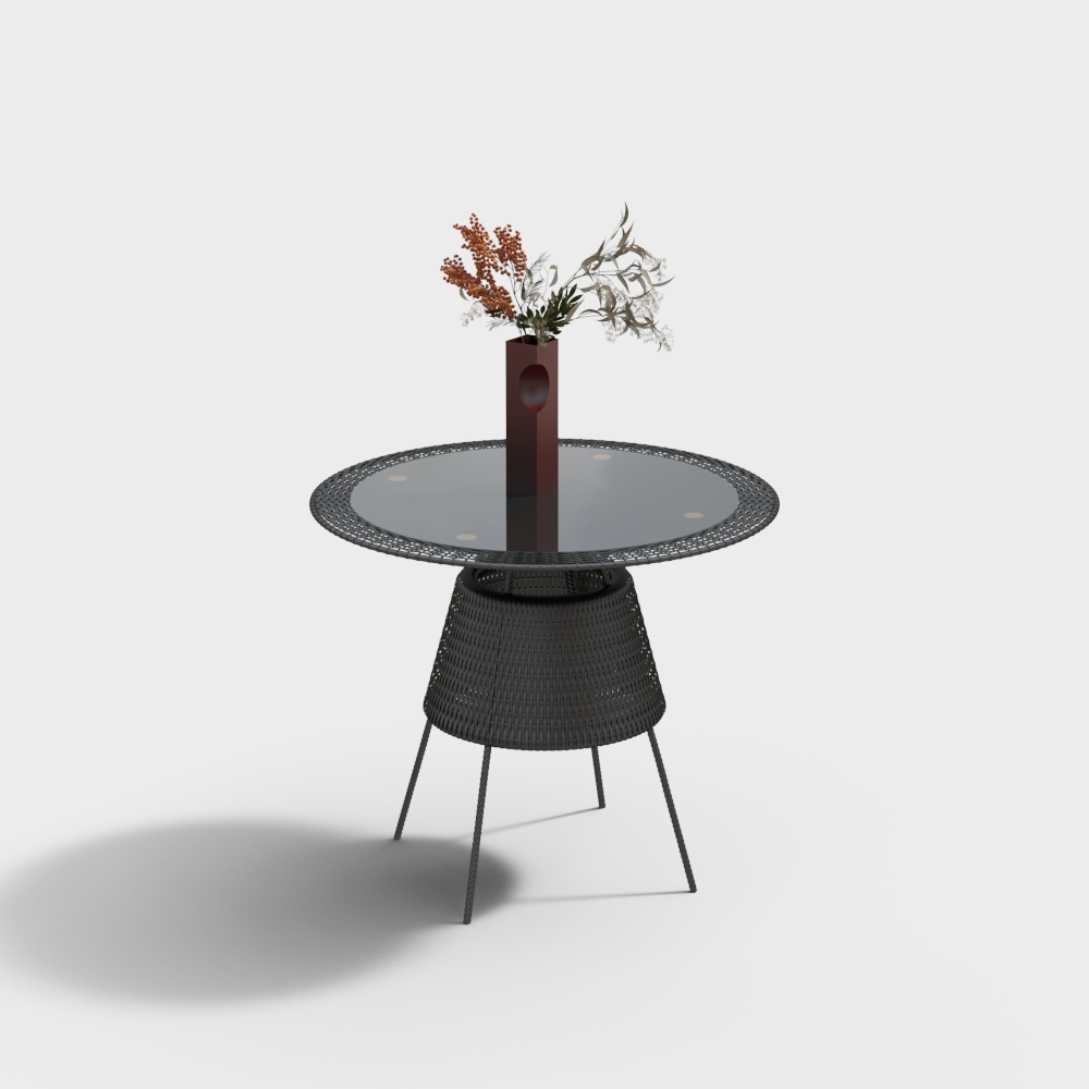 現代の屋外ラタンテーブル