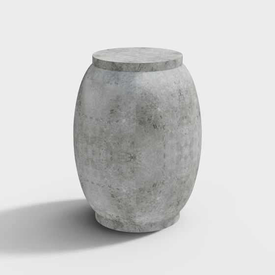 Stylish Concrete Stool 3D model for Modern Spaces