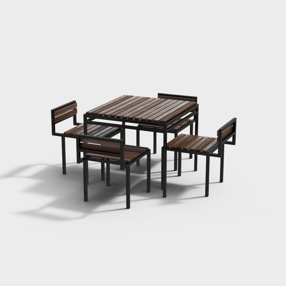 現代のアウトドアテーブルとチェア