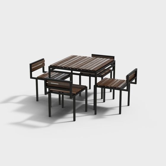 現代のアウトドアテーブルとチェア