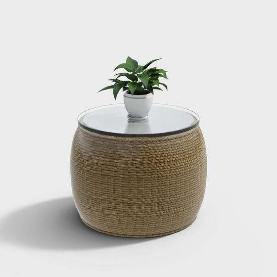 Woven Side Table 3D model for Modern Interiors