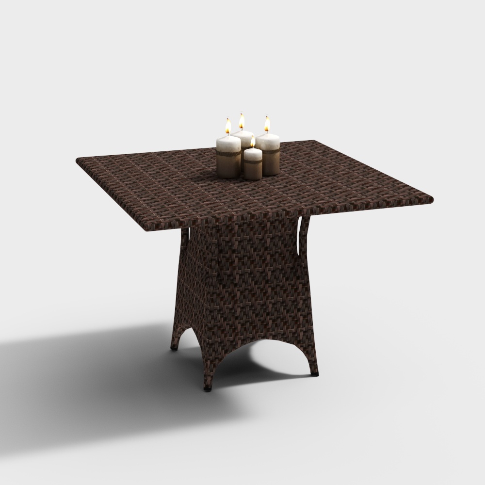 Contemporary woven outdoor table