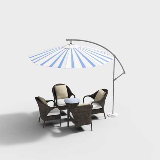 Stylish Outdoor Lounge Area 3D model