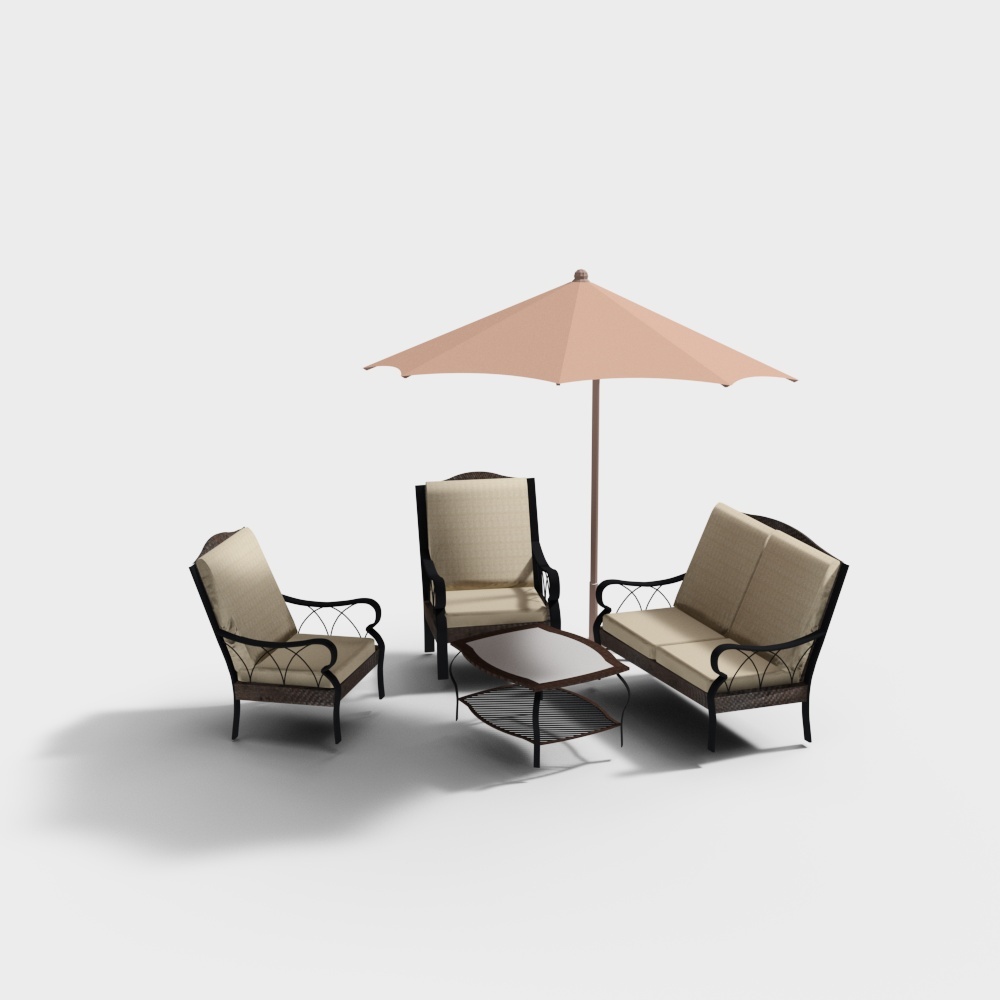 Nouvelle table et chaises de jardin en bois moderne