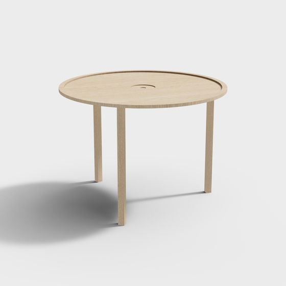 Elegant Low-Poly Round Table 3D model Design