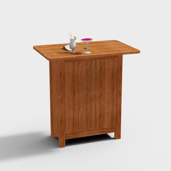 Stylish Low-Poly Bar Counter 3D model