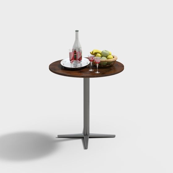 Elegant Low-Poly Round Table 3D Model