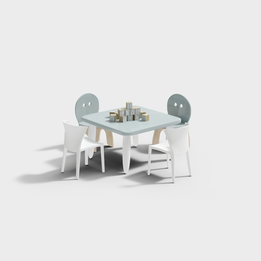 Kindergarten classroom small square tables and chairs