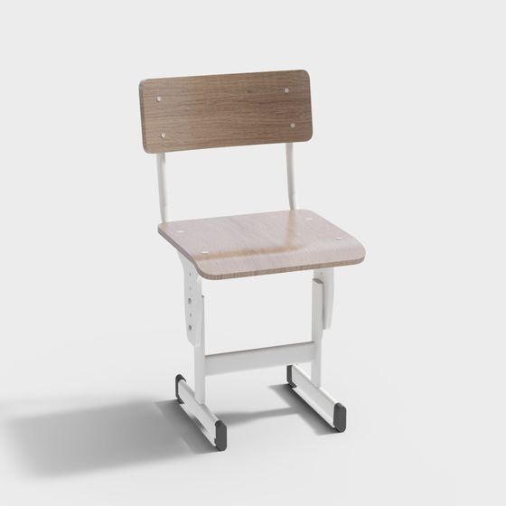 Stylish School Chair 3D model for Creative Projects