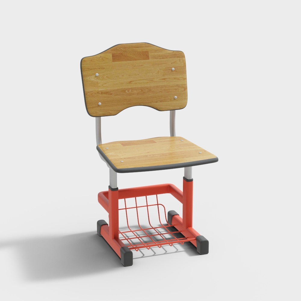 Modern School Desk and Chair 3D model
