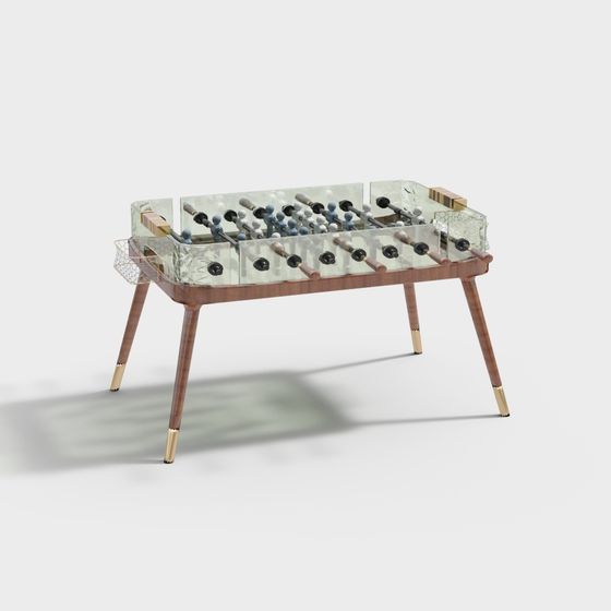 Retro Foosball Table 3D Model for Modern Spaces