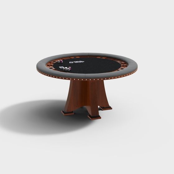Elegant Low-Poly Poker Table 3D model