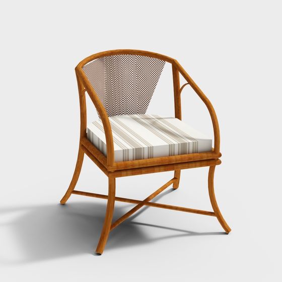 Elegant Low-Poly Armchair 3D Model