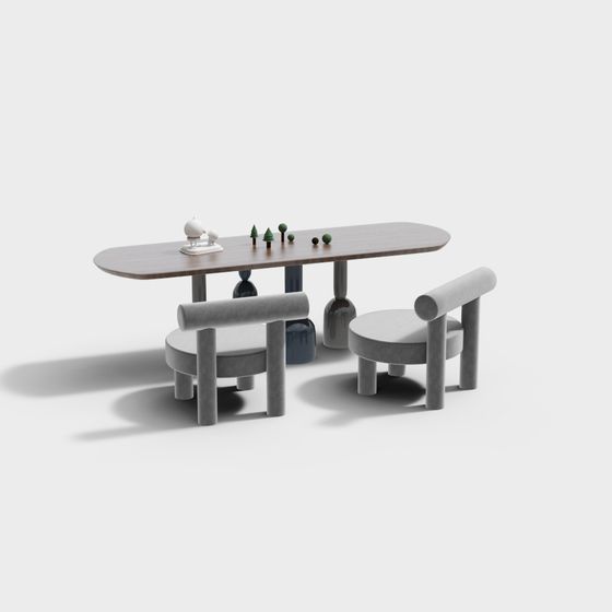 Urban Relaxation Table and Chair Set 3D model