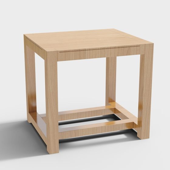Stylish Wooden Side Table 3D model