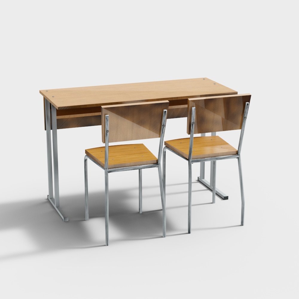 모던 싱글 우드 테이블과 의자