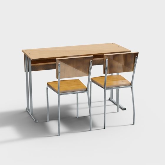 모던 싱글 우드 테이블과 의자