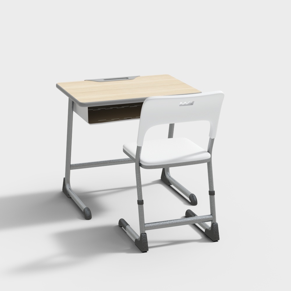 Modern smart classroom conventional desks and chairs