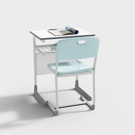 Campus Desk and Chair 3D model for Educational Spaces