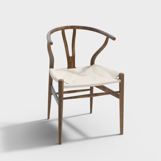Stylish Wishbone Chair 3D model for Modern Design