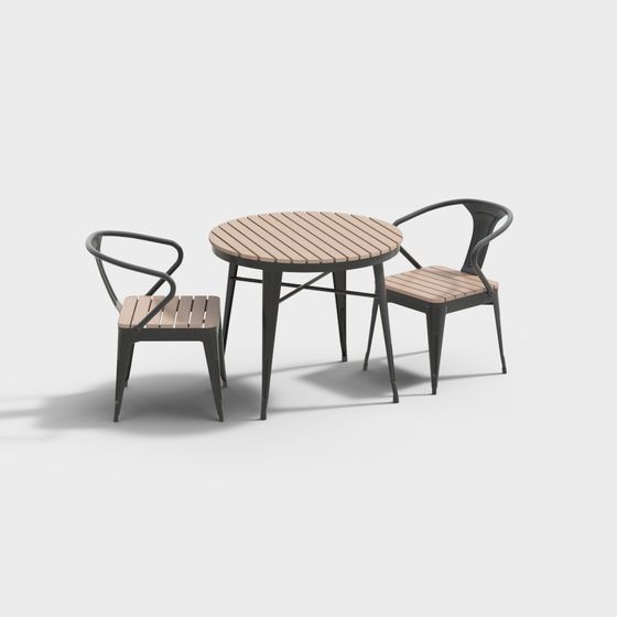 Elegant Outdoor Table and Chairs 3D model