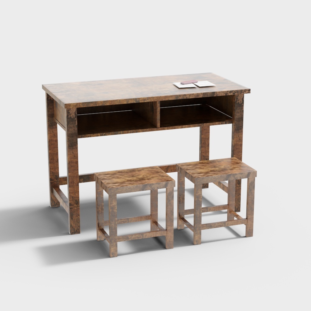 Modern classroom wooden tables and chairs