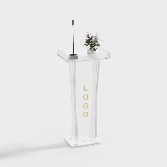 Transparent Acrylic Podium 3D model