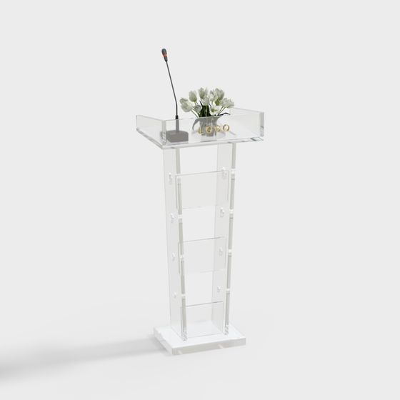 Stylish Transparent Podium 3D model for Modern Presentations