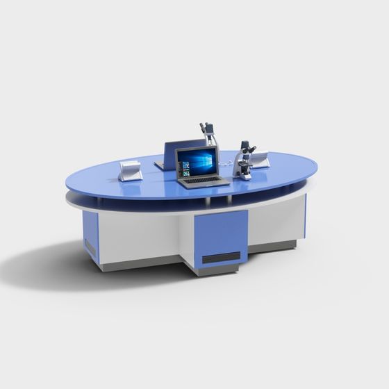 Low-Poly Scientific Workstation 3D model