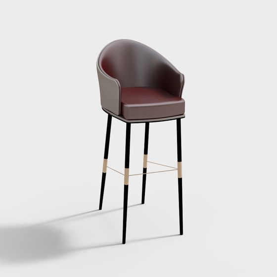 Stylish Low-Polygon Bar Stool 3D model