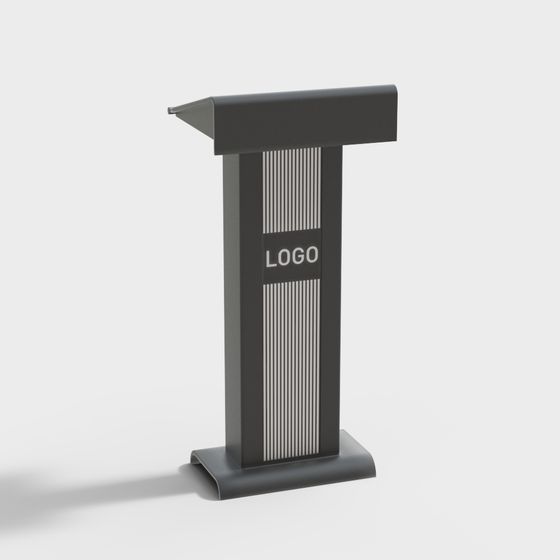 Elegant Low-Poly Podium 3D model for Modern Spaces