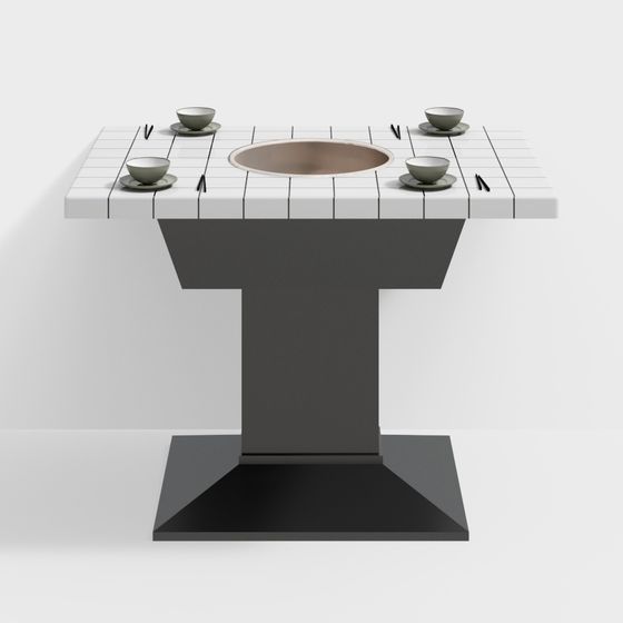 Chic Checkerboard Table 3D model for Modern Spaces