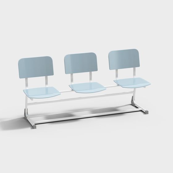 Modern School Bench 3D model