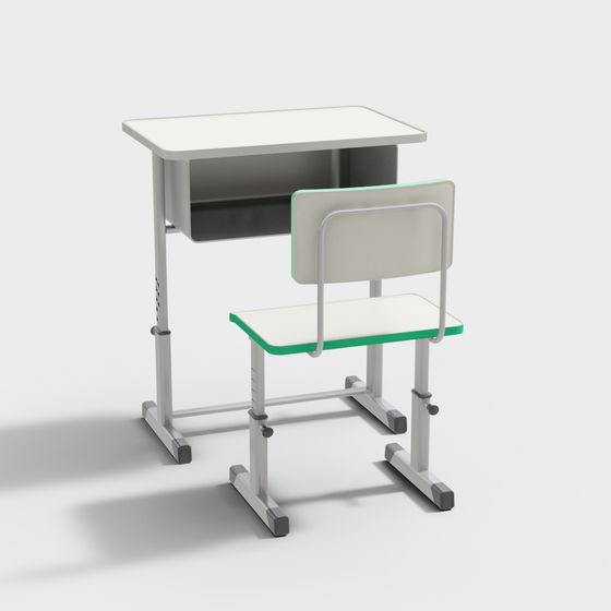 Minimalist and Functional Desk and Chair 3D Model