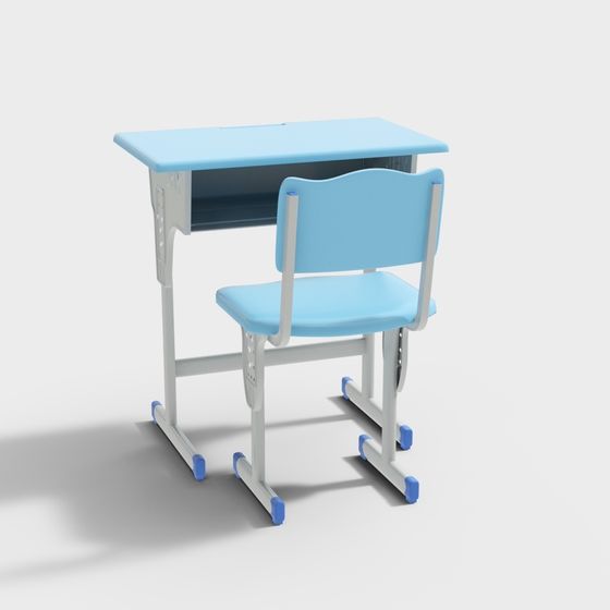 Stylish School Desk and Chair 3D model