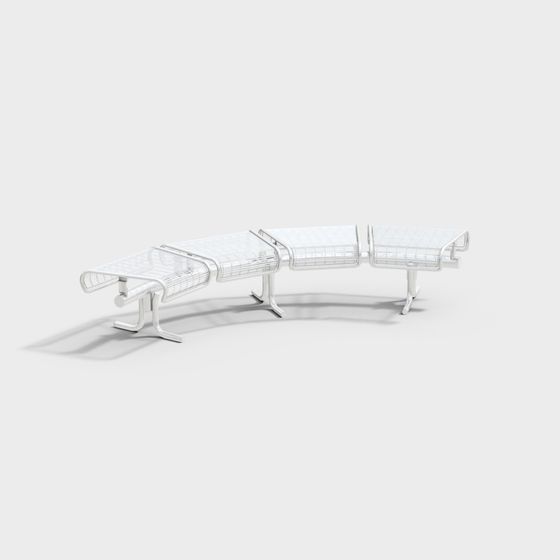 Modern Airport Waiting Chair 3D model