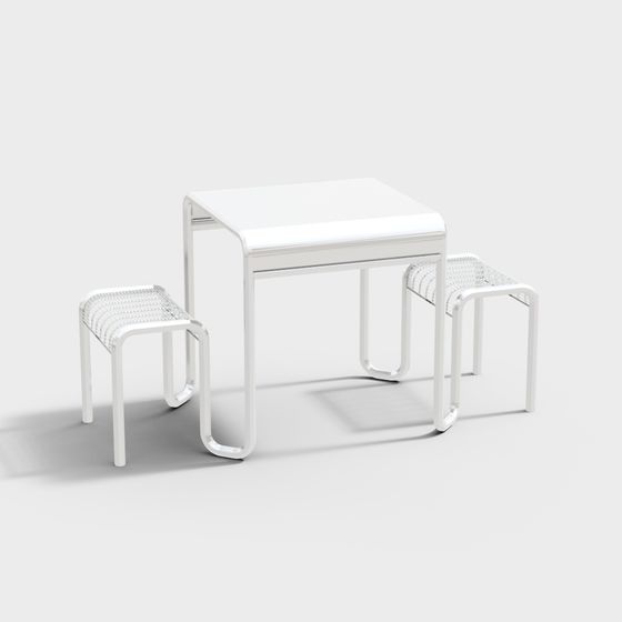 Urban Corner Coffee Table and Stool Set 3D model