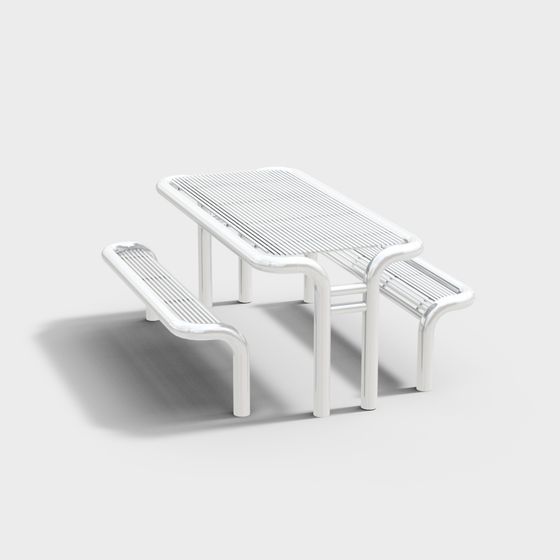 Stylish Urban Bench 3D model for Contemporary Spaces