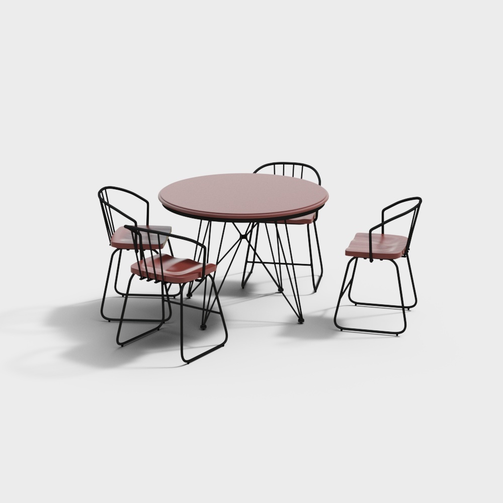 Modern outdoor wrought iron leisure tables and chairs