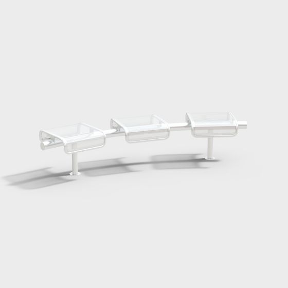 Contemporary Low-Poly Urban Bench 3D model