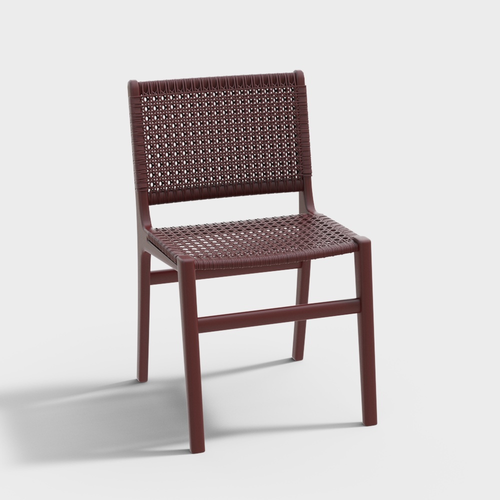 Modern outdoor red wicker chair