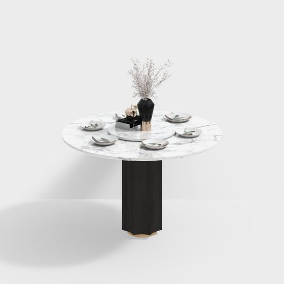 Elegant Round Table 3D model for Modern Interiors