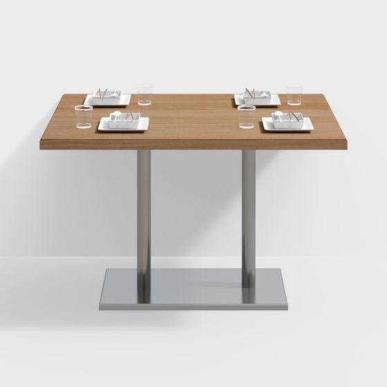 Stylish Low-Poly Dining Table 3D Model