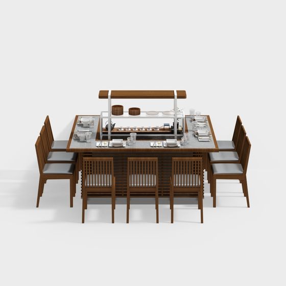 新しい中華レストランのダイニングテーブルと椅子