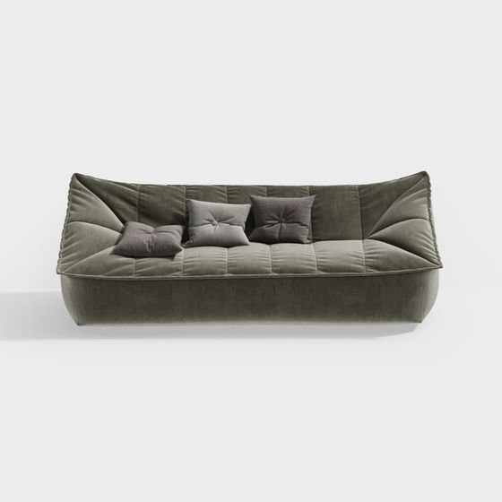 Urban Comfort Low-Polygon Sofa 3D model