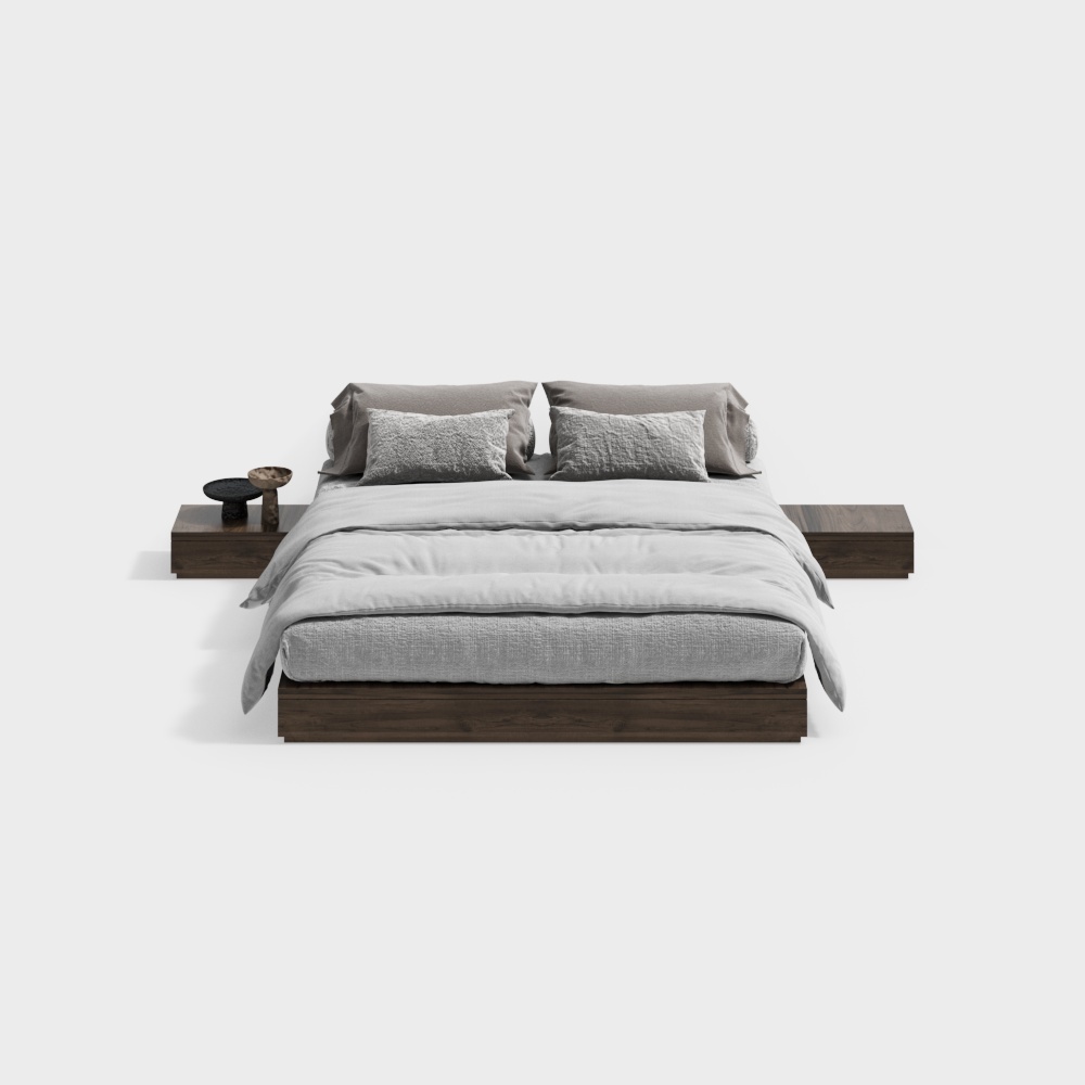 Modern homestay room with double bed