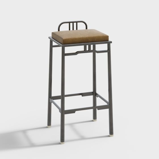 Elegant Bar Stool 3D model for Modern Interiors