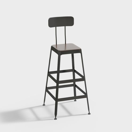 Industrial Style Bar Stool 3D model