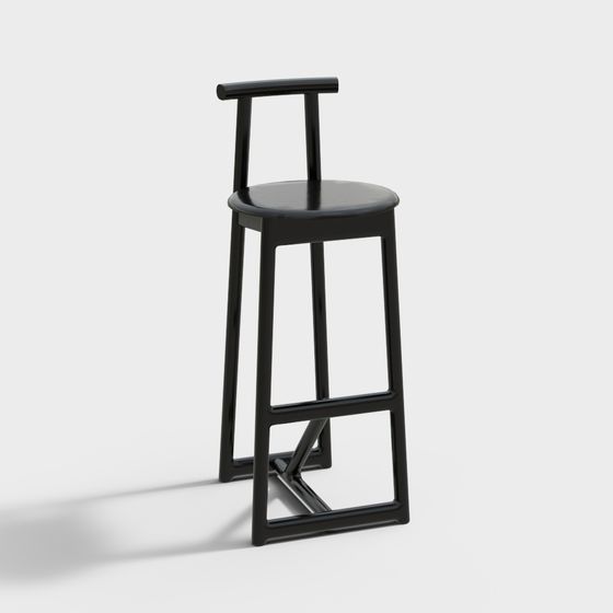 Elegant Minimalist Bar Stool 3D model